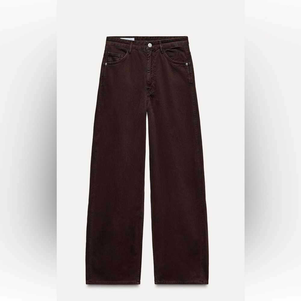 NWT Zara Relaxed Oversized Fit Brown Jeans